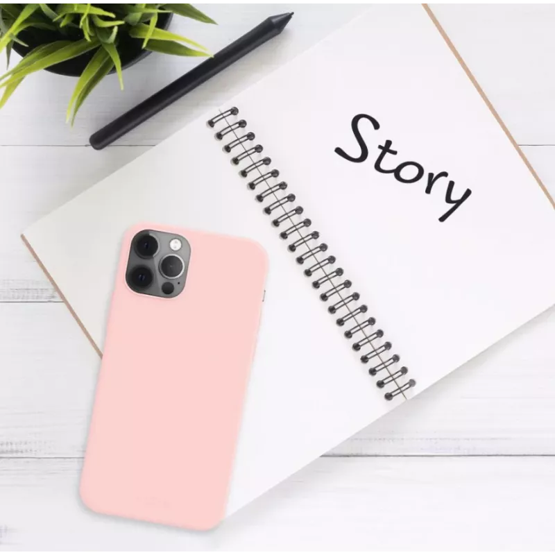 Beschermend rugdeksel FIXED voor Apple iPhone 16 Pro Max, gerubberd oppervlak, roze