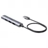 USB-hub Unitek H1208CGY01 — 4-poorts USB 3.0 (5 Gbit/s), achterwaarts compatibel met USB 2.0, aluminium