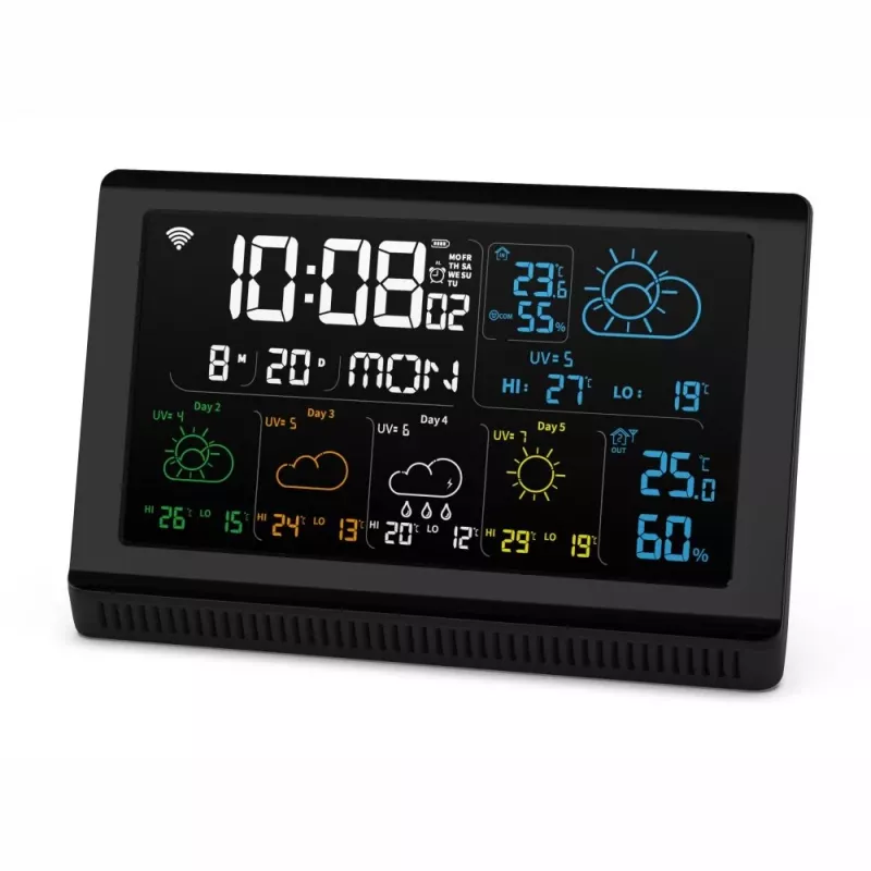Manta MTO200B Windy Smart weerstation met buitensensor, Wi-Fi, zwart