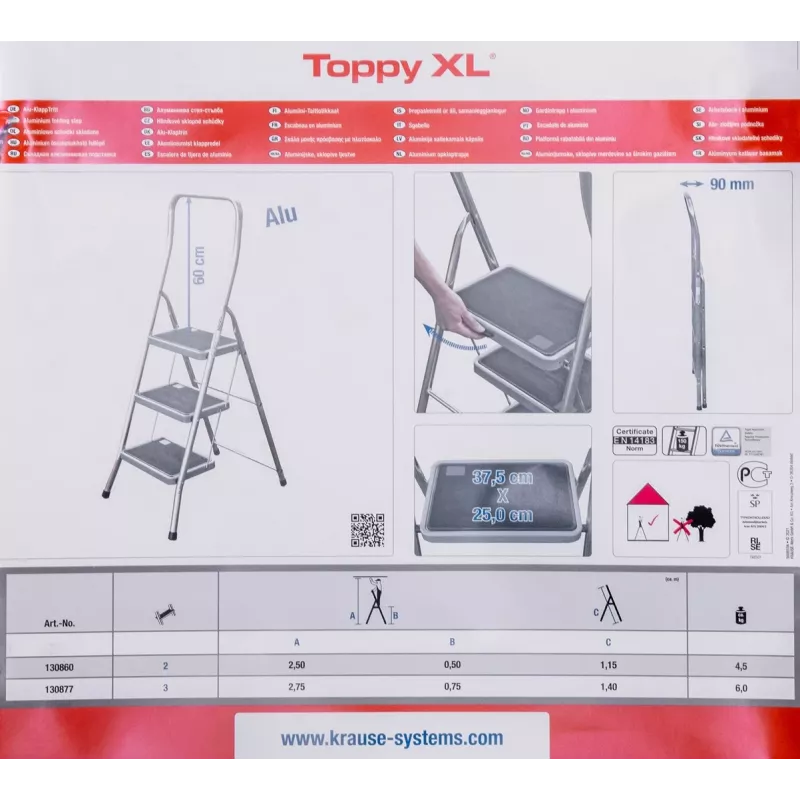 Krause opvouwbare trap Toppy XL zilver