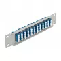 Glasvezel patchpaneel DeLOCK 10 inch 12 poorten LC quad blauw 1U grijs
