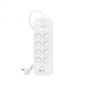 Overspanningsbeveiliging Belkin SRB003CA2M 8 AC-stopcontacten 900 J wit 2 m