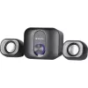 Desktop 2.1-luidspreker DEFENDER V13 — 11 W RMS (6 W satellieten, 5 W subwoofer), USB-voeding, 3,5-mm-ingang, zwart