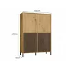 KAMARO 4DK smalle/GŁ eiken ARTISAN DISPLAY CABINET