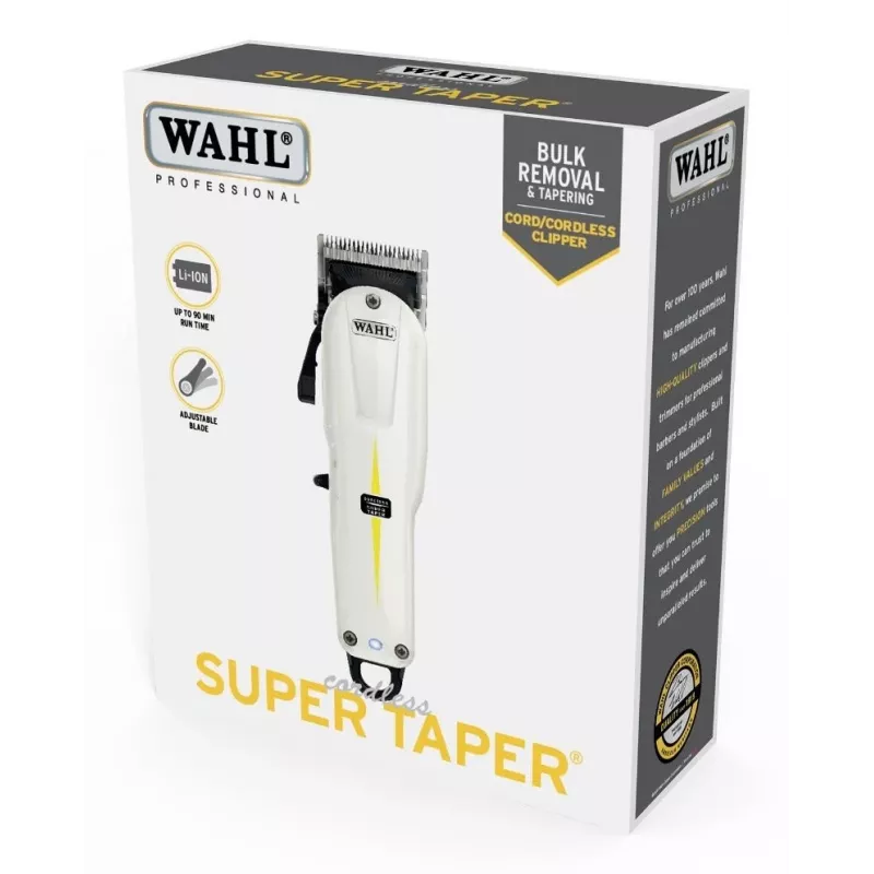 WAHL Cordless Super Taper zwart, wit, lithium-ion (Li-Ion)