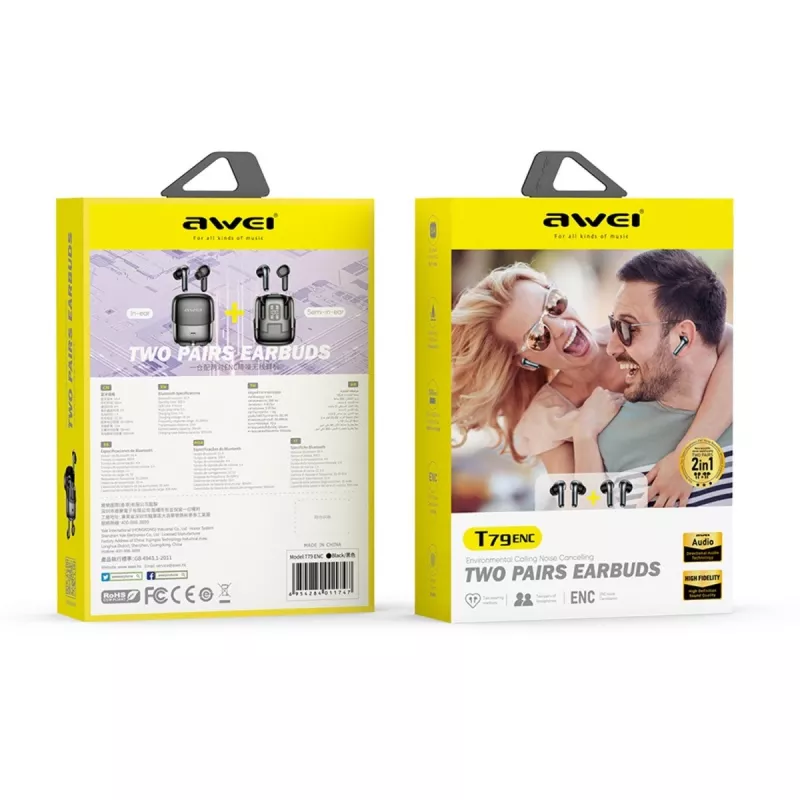 Bluetooth-oordopjes 5.3 TWS T79 ENC dual