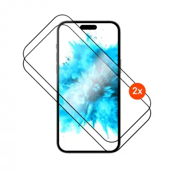 Gehard glas displayschermbescherming FIXED voor Apple iPhone 17 2.5D Full Cover — 2 stuks, zwart