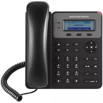 DECT-telefoon Grandstream GXP1610 — zwart, LCD 132×48 px, headset (RJ-9), 1 handset, telefoonboek 500, handsfree