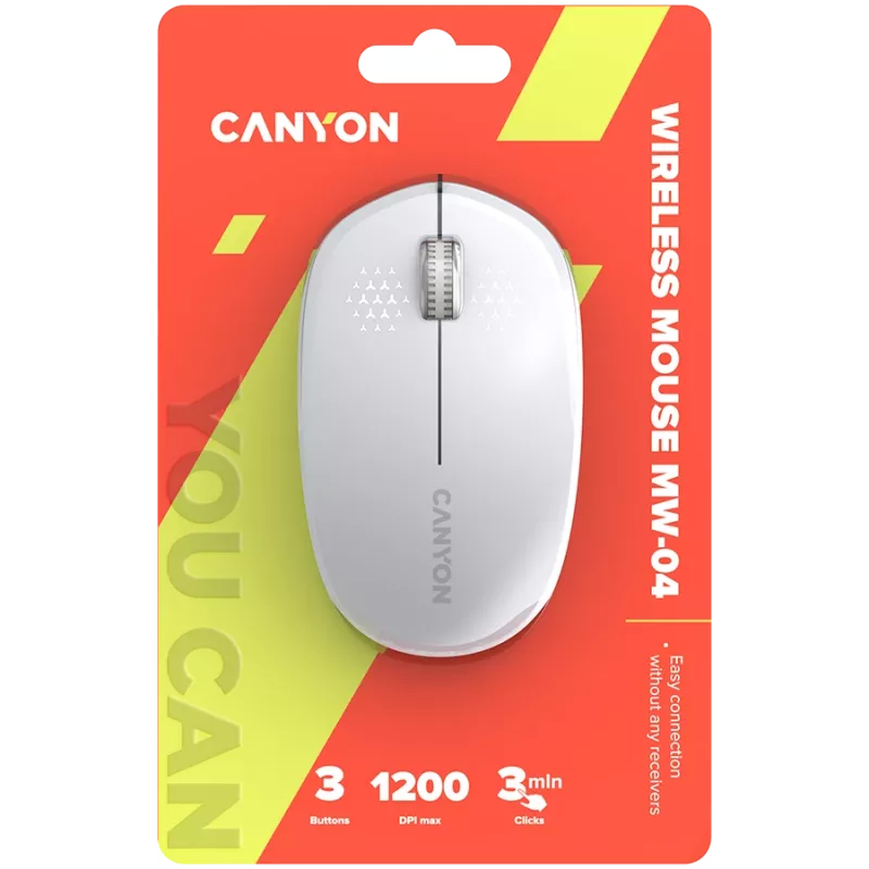 CANYON muis MW-04 3 toetsen BT draadloos wit