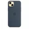 Apple iPhone 15 Plus Siliconen Case met MagSafe - Stormblauw