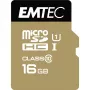 EMTEC Gold+ - flashgeheugenkaart (SD-adapter inbegrepen) - 16 GB - Class 10 - microSD - goud (ECMSDM16GHC10GP)