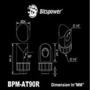 90° draaikoppeling BitsPower Artemis BPM-AT90R-MB, matzwart