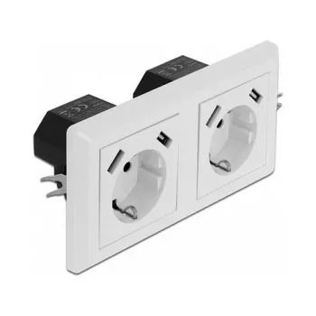 Wandcontactdoos DeLOCK 2-voudig met 4 USB-aansluitingen 2 x 2,8 A