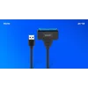 SAVIO SATA naar USB 3.1 Gen 1 interfacekabel AK-68, SATA-bus naar USB-A-stekker, 5 Gbit/s, 0,25 m, zwart
