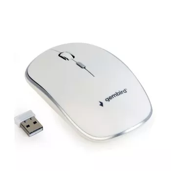 Draadloze muis GEMBIRD MUSW-4B-01-W, dubbelhandig, optisch 1600 DPI, 4 knoppen, RF Wireless, wit