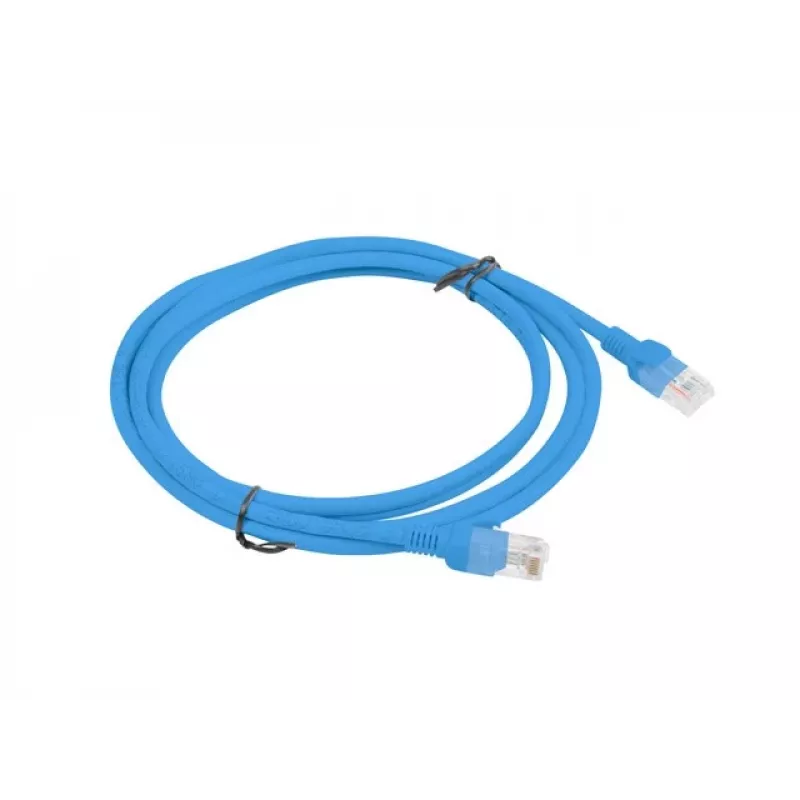 Netwerkkabel LANBERG PCU6-10CC-0200-B Cat6 U/UTP RJ-45 naar RJ-45 2 m blauw, CCA-ader, 250 MHz