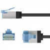 Goobay ultra-flexibele CAT 6A patchkabel slank U/FTP zwart – extra korte stekker (74320)