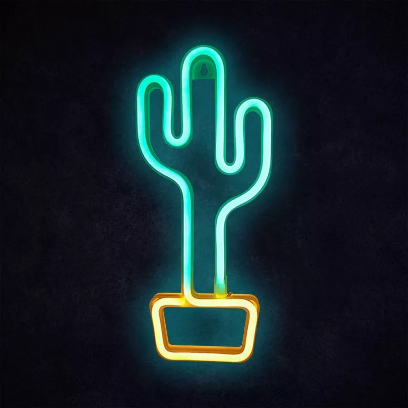 Decoratieve neonlamp MANTA SNL07GNT cactus groen geel, neonbord