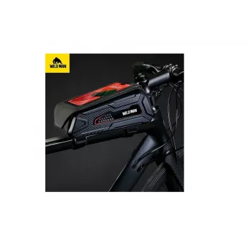 Wildman M90 fietsframetas met telefoonhouder zwart