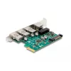DeLOCK PCI Express x1-kaart, 3 x USB 5 Gbps Type-A, 1 x Gigabit LAN