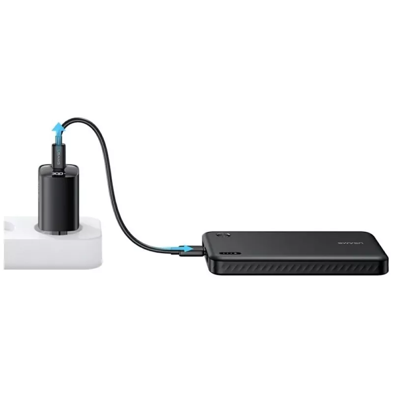 Powerbank usams PB83 10000mAh PD 2×USB-A USB-C wit