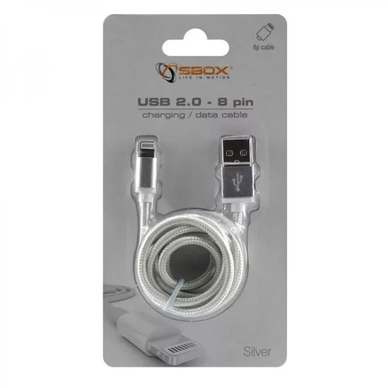 Sbox USB 2.0 8 Pin IPH7-S zilver