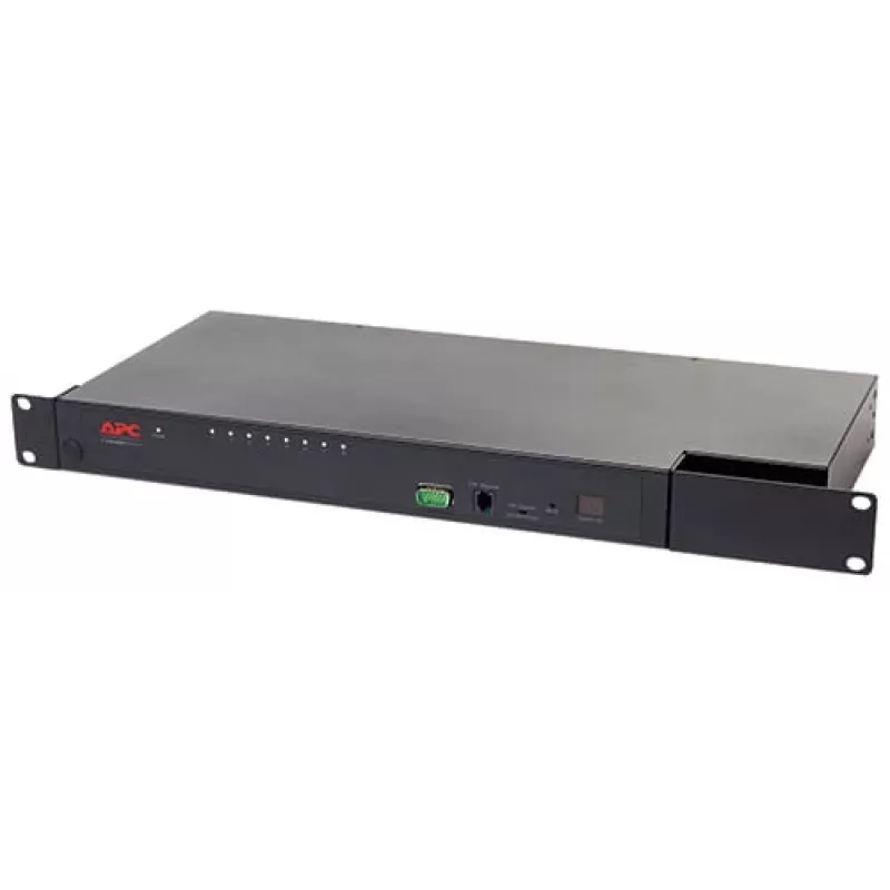 KVM-switch APC KVM0108A, 8-poorts PS/2 VGA, 1U rack, 1600x1200, zwart