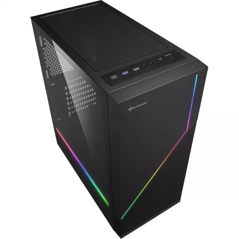 Sharkoon RGB FLOW midi tower ATX zonder voeding USB/audio