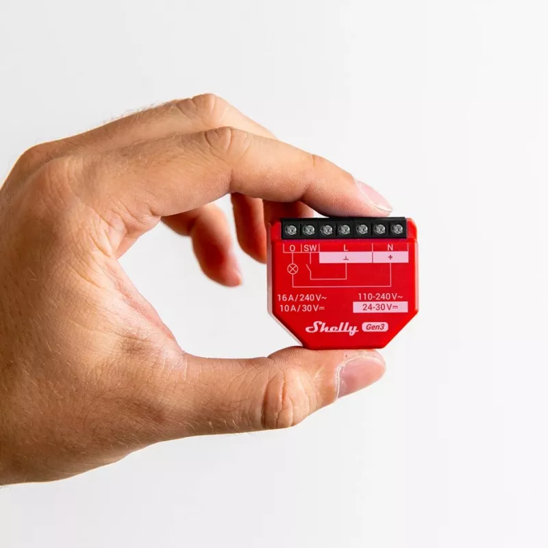 Shelly 1PM Gen3 wifi-/Bluetooth-relais, 16 A, met vermogensmeting