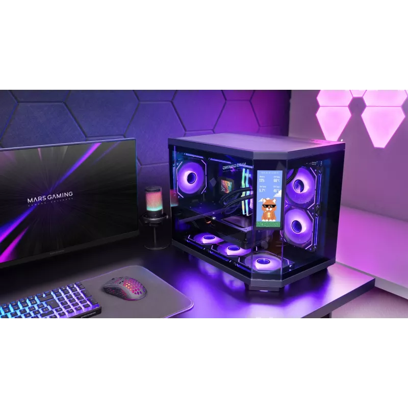 Mars Gaming MC3TCORELCDM computerbehuizing mini tower zwart
