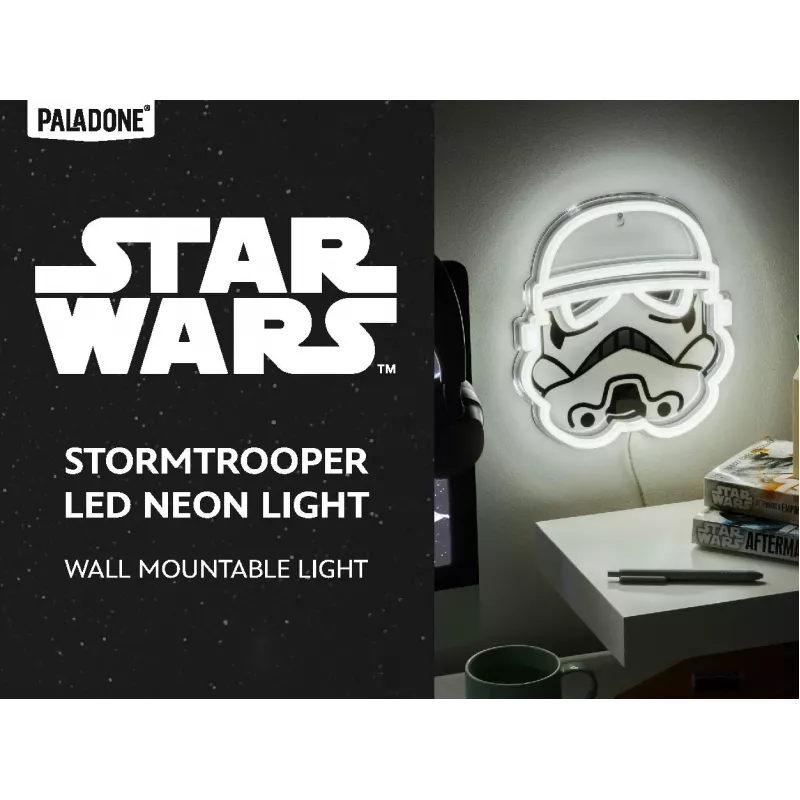 Wandmontierbare LED-neonlamp Paladone Stormtrooper model PP14595SWVN, decoratieve Star Wars-verlichting