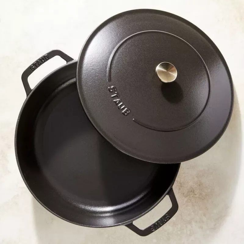 Staub Chistera 40511-472-0 braadpan 28 cm, rond, gietijzer, 3,7 l, zwart