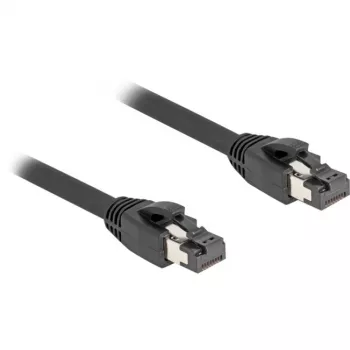Delock - patchkabel - RJ-45 (M) naar RJ-45 (M) - 50 cm - 7,5 mm - SFTP, PiMF - CAT 8.1 - halogeenvrij, trekontlasting - zwart (80232)