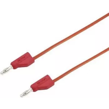 VOLTCRAFT testkabel [stekker 4 mm - stekker 4 mm] 1 m rood MSB-300 (MSB-300-1-Rot)