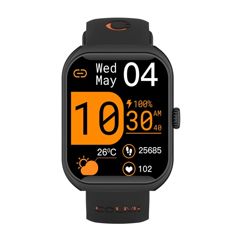 Smartwatch Colmi P86 zwart met hartslagmeter, waterdicht