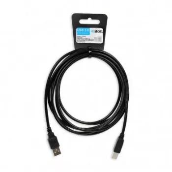 iBox IKU2D USB-kabel 3 m USB 2.0 USB A USB B zwart
