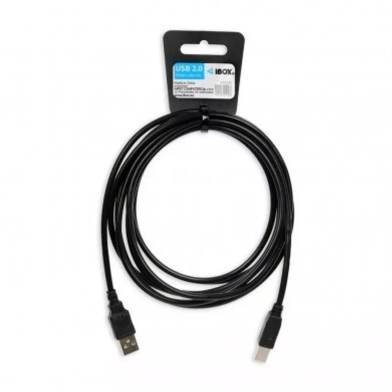 iBox IKU2D USB-kabel 3 m USB 2.0 USB A USB B zwart