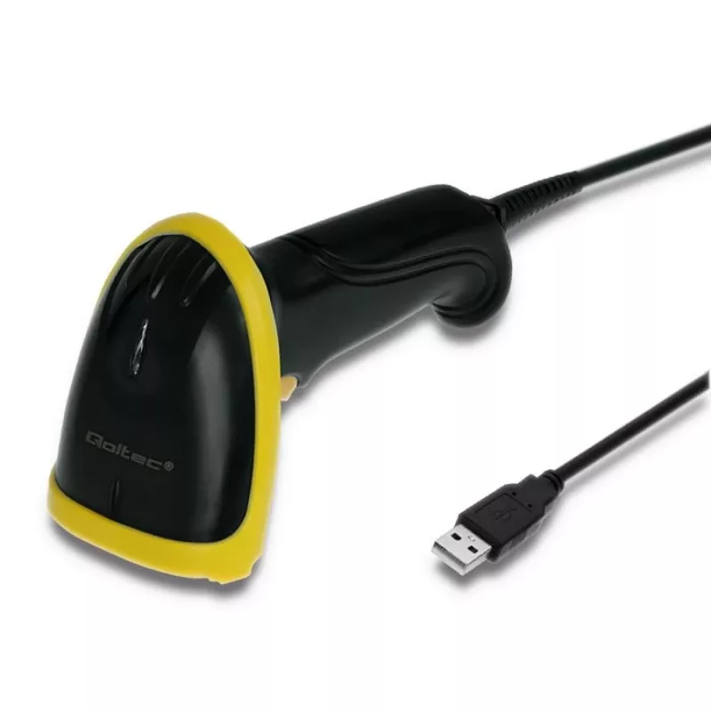Qoltec 50867 laserbarcodescanner 1D/2D, USB, zwart
