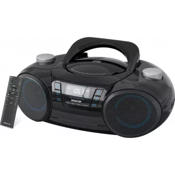Draagbare Bluetooth-boombox SENCOR SPT4710B — 20 W totaalvermogen, Bluetooth 5.3, cd/usb/fm, batterij- of netvoeding