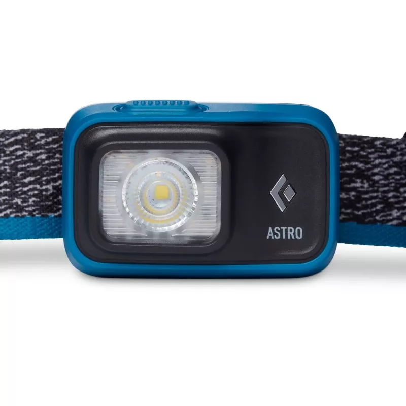 Black Diamond Astro 300 zwart, blauwe hoofdband zaklamp