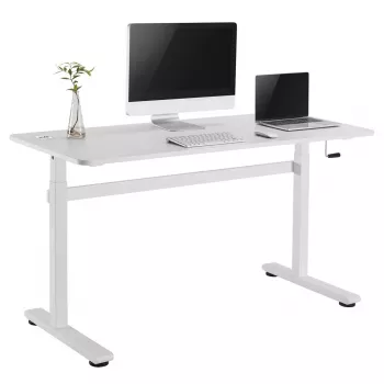 Handmatig in hoogte verstelbaar bureau Ergo Office, max. 40 kg, max. hoogte 117 cm, met tafelblad voor zittend en staand werken, ER-401 W