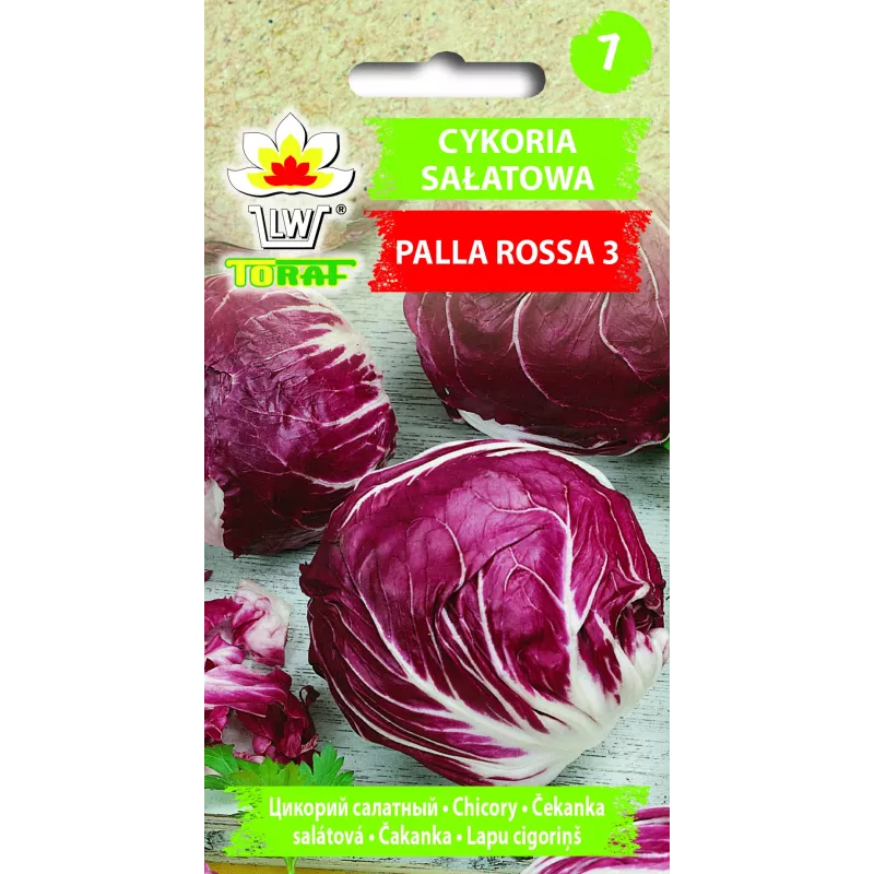 Lettuce Chicory Palla Rossa 3 Toraf groentezaden, 5g-pakket