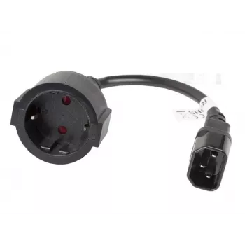 Lanberg CA-C14E-10CC-0018-BK stroomkabel zwart 0,18 m C14-koppeling (CA-C14E-10CC-0018-BK)