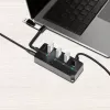 USB 3.2 Gen1-hub, 4x USB-A aan-/uitschakelaar