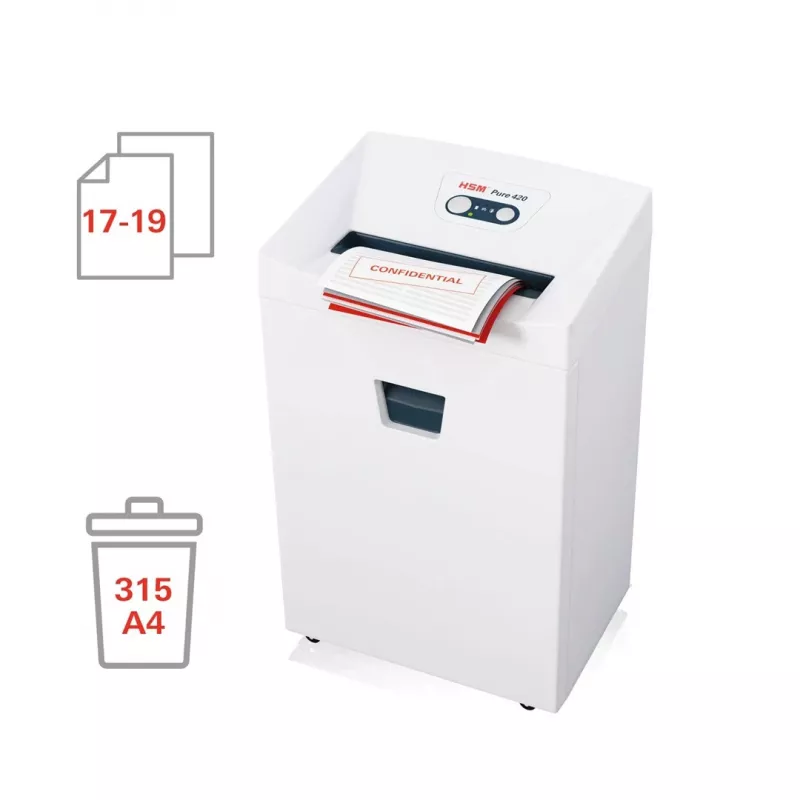 HSM Pure 420 papiervernietiger, 35 l, 3,9 mm