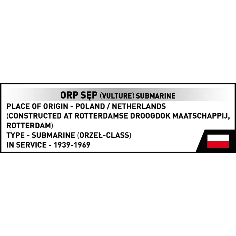 Plastic modelbouwpakket Cobi Poolse onderzeeboot ORP Sęp schaal 1:300 (COBI-4856)