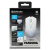 Draadloze gaming-muis DEFENDER Pandora White – ambidexter, 3200 DPI, 6 knoppen, programmeerbaar, optisch, USB