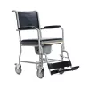 Toiletrolstoel MDH PLW006VC — opvouwbare toiletstoel van staal, 4 wielen, max. 110 kg, zitting 43×43 cm, breedte 530 mm, gewicht 11,2 kg