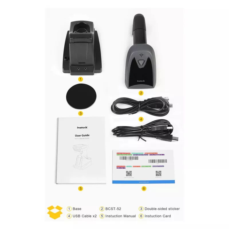 Inateck barcodescanner 52 zwart [BCST-52_black]