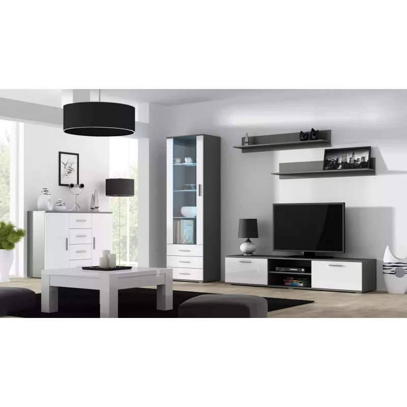 Cama Meble UNI woonkamerdressoir, grijs/wit hoogglans